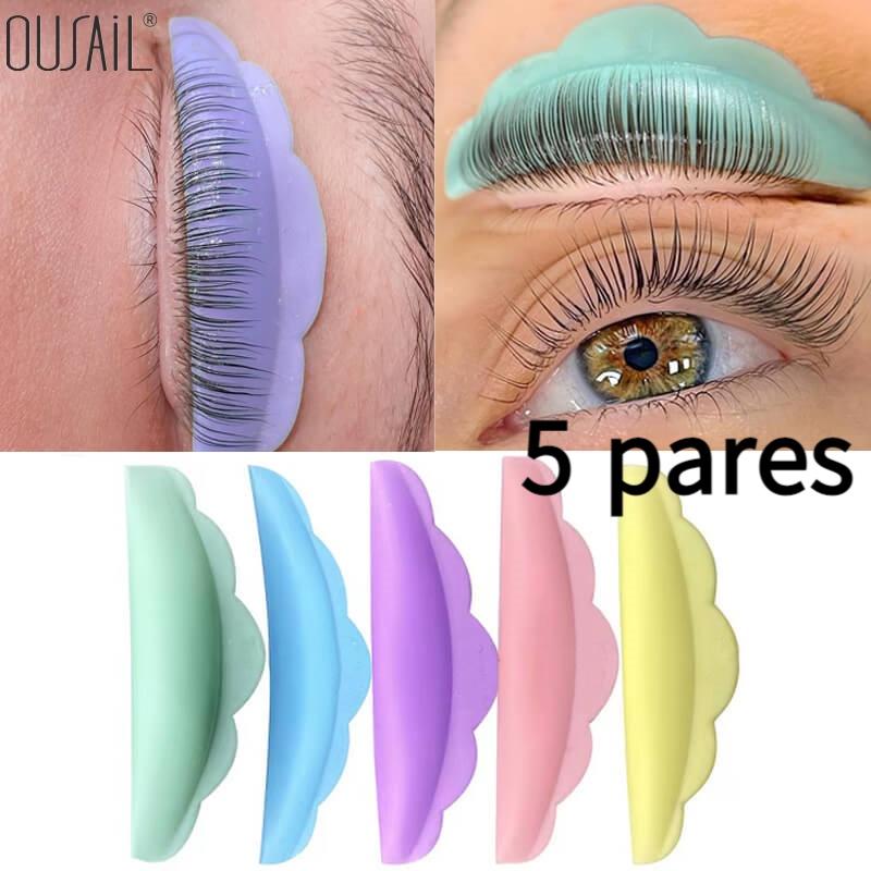 Eyelash Lifting Kit 5 Pairs of Silicone Eyelash Curler Pads Extension Accessories 3D Eyelash Curler Applicator Tool