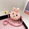 Small Soft Plush Rabbit Cross Body Bags Baby Girls Coin Purse Handbags Kids' Fashion Shoulder Bags Outside Coin Card Pouch