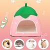 Strawberry Hamster House Guinea Pig Hideout Small Animal Bed Dwarf Rabbit Chinchilla Hedgehog Ferret Hideaway Hide Hut Cage Accessories