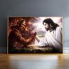 God Jesus Vs Satan Devil Art Painting Print Canvas Poster Fantasy Religion Picture Christian Living Room Bedroom Home Wall Decor