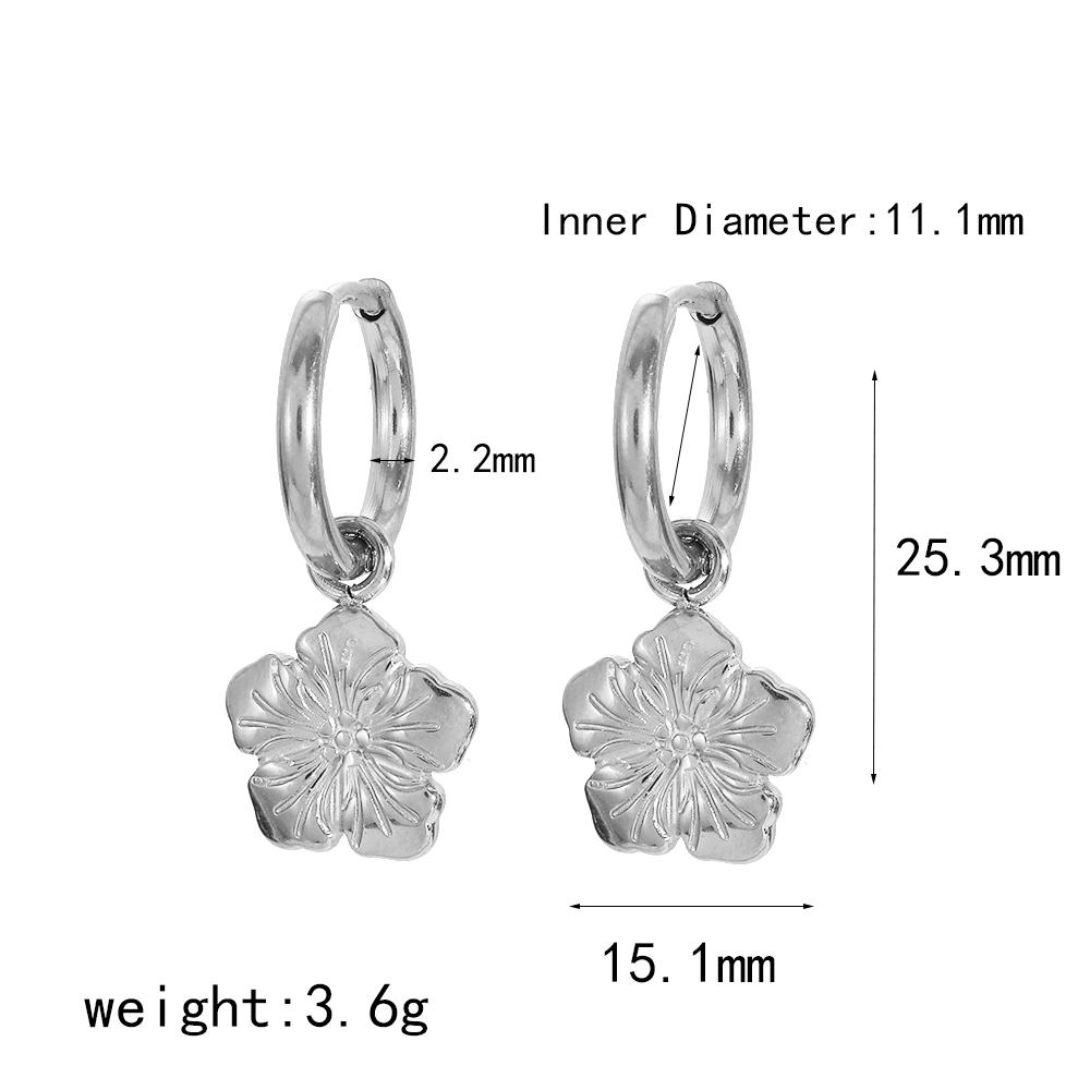 Stainless Steel Hot Selling Gold Plated Flower Pendant Accessories Earrings Vintage Fashion For Women Jewelry Gift