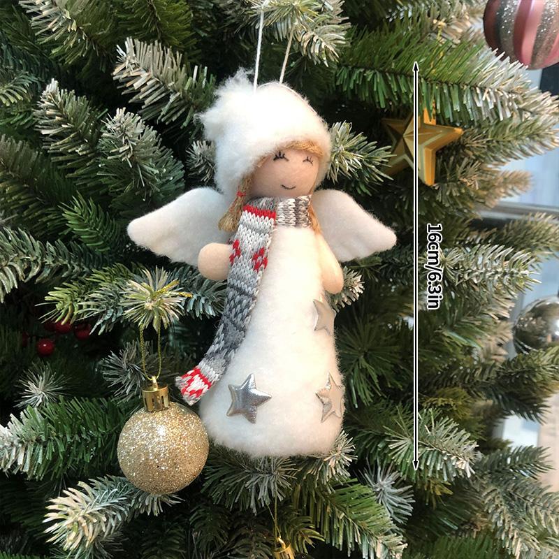 Новый Рождественский Ангел Кукла Подвеска Ангел Рождественская Елка Подвеска Плюшевые Подвесные Украшения Шармы Новогодние Подарки Рождественские Товары