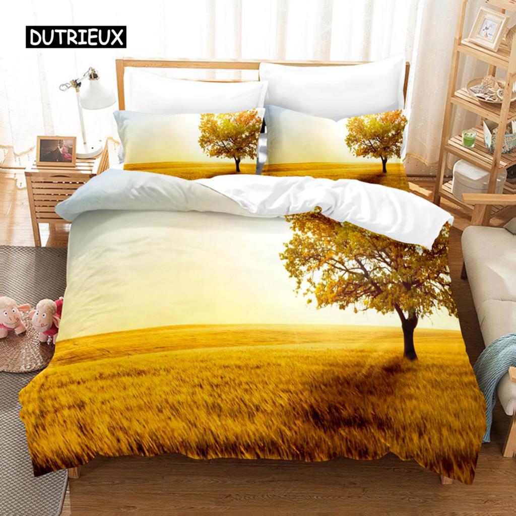 Комплект пододеяльников Natural Landscape Blue Sky Lawn Flower Double Queen King Size 2/3 шт. Полиэстеровое одеяло для детей, подростков и взрослых