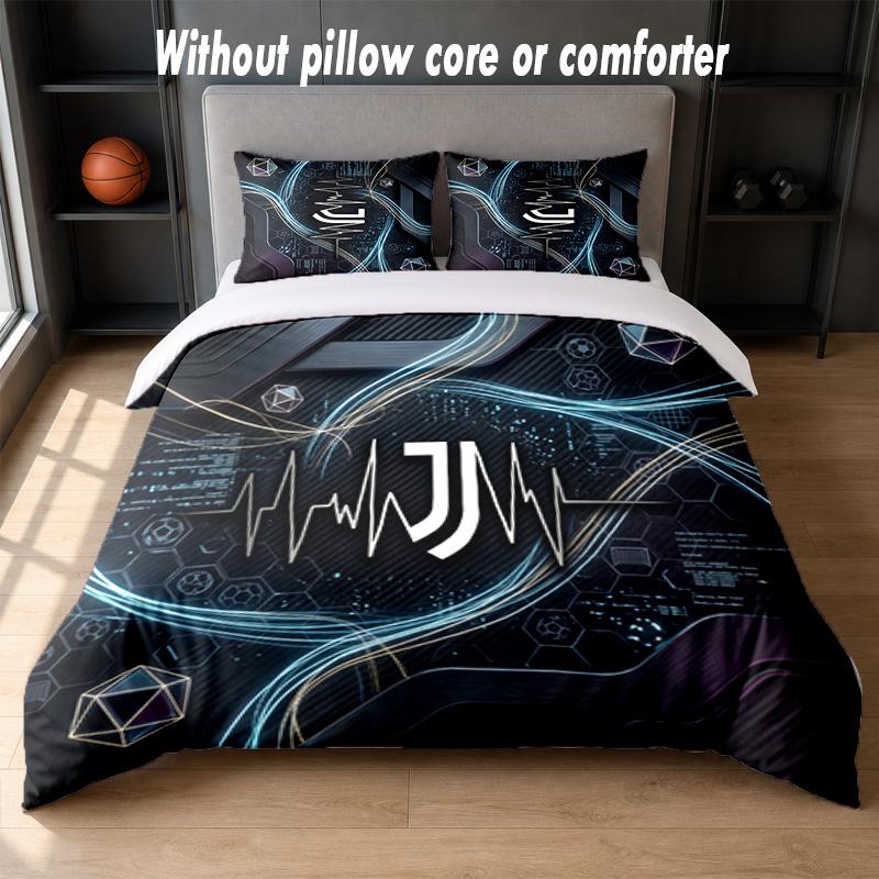 Juventus FC Design Bed Bedding Set 1 Duvet Cover + 2 Pillowcases Soft Breathable Household Bed Linens