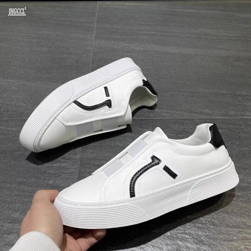 Skateboard Shoes Leather Korean Version Casual Shoes with Sneakers Men's Tennis Shoes A3