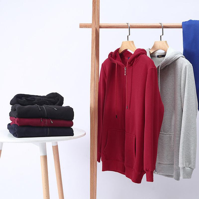 Мужские негабаритные мужские однотонные толстовки с капюшоном, пальто с капюшоном, толстые/тонкие хлопковые толстовки, спортивная одежда для женщин, хлопок плюс бархатная молния, кардиган для тренировок