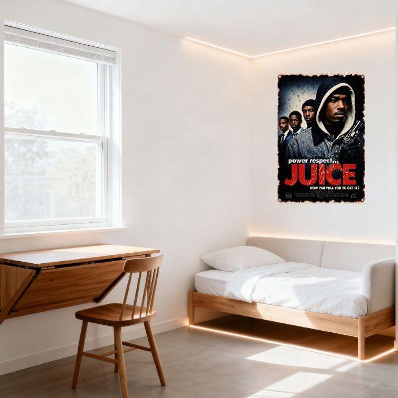 Juice 1992 Movie Poster Metal Tin Sign Vintage Gritty Urban Crime Drama Wall Decor for Home Bar Man Cave Club Cafe