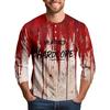 Men's Halloween Print Raglan Dralan Three-quarter Sleeve Casual Top