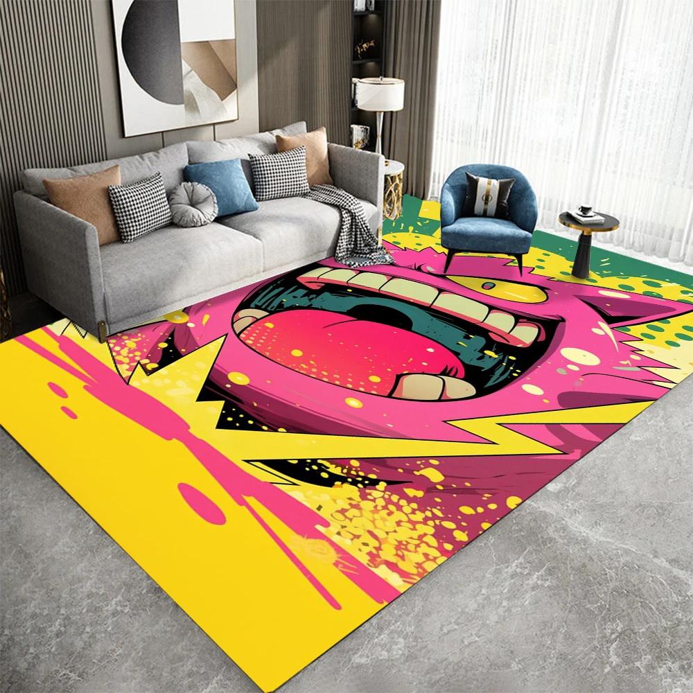 Anime Carpet Cartoon Living Room Bedroom Kitchen Sofa Table Balcony Rug Non-slip Washable Mat Exquisite Home Ornaments