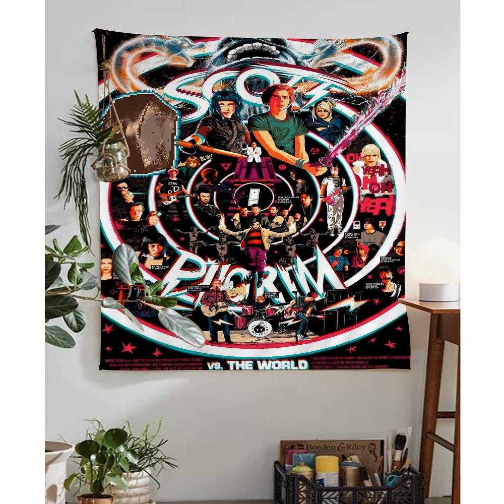 Movie Scott Pilgrim VS The World Hanging Bohemian Tapestry Hippie Wall Hanging Bohemian Wall Mandala Wall Hanging Home Decor