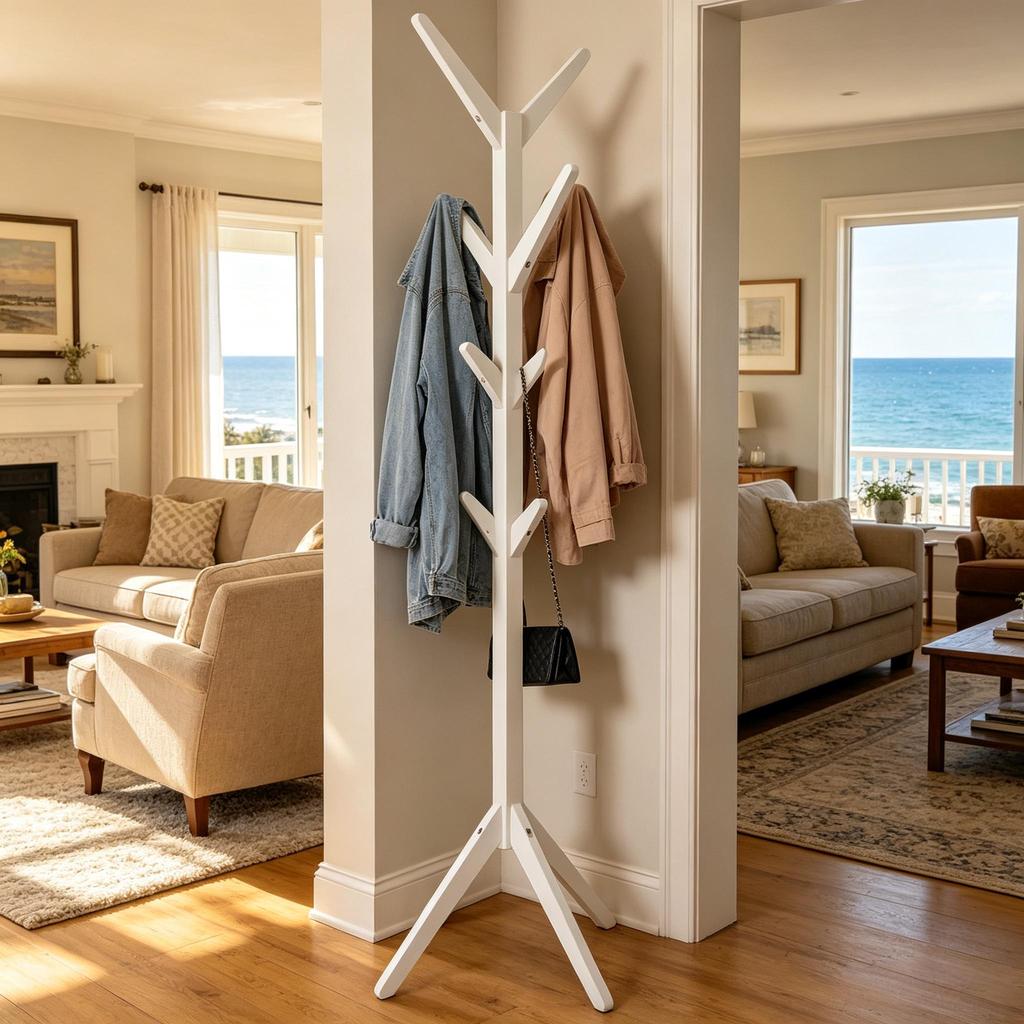 Wood coat rack, modern design coat rack, living room coat rack (coat rack only)