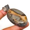 Septerian Stone Gemstone Handmade 925 Silver Plated Jewelry Pendant 2.08"