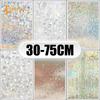 30-75CM Window Privacy Film Rainbow Window Static Cling Sticker 3D Frosted Vinyl Glass Decal Transparent Anti Look Bathroom Film