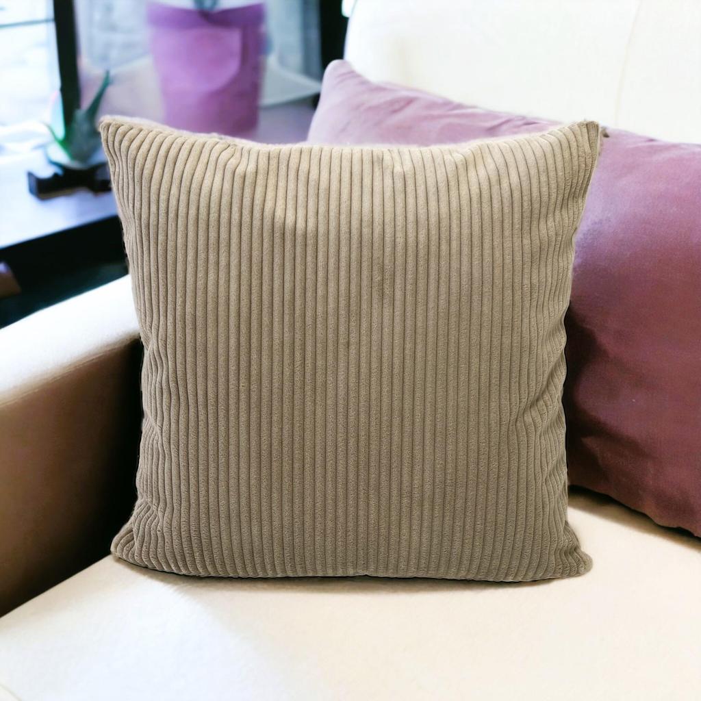 Light brown decorative pillowcase with stripes 60x80 cm