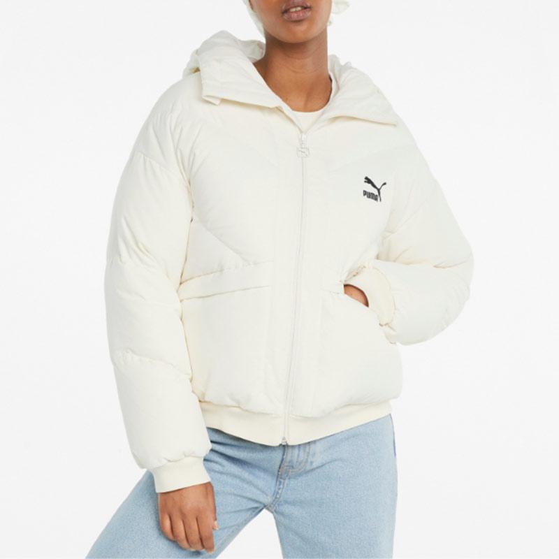 Puma CLASSICS Пуховики Женские Слоновая кость Белый С капюшоном Умеренный Другое 846431-73