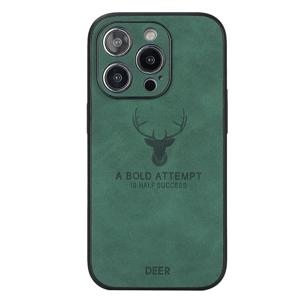 Магнитный кожаный чехол для телефона для iPhone 11-16, совместимый с iPhone 12-15 Pro Max, дизайн с головой лося, японский и корейский стиль