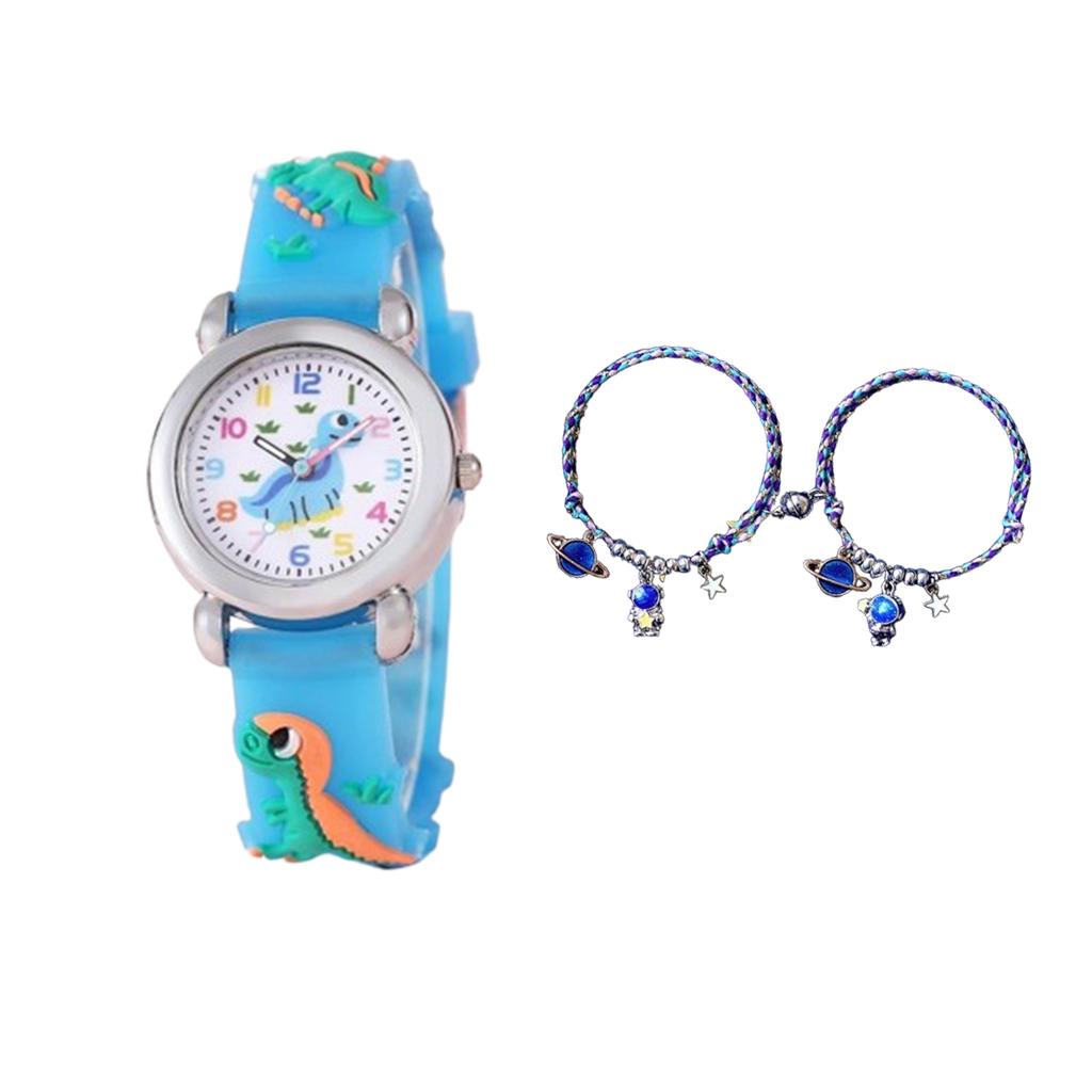 1 шт./2 шт. - Детские часы с ремешком с рисунком мультяшного динозавра, браслет для часов, подарочный набор, подходит для детских рождественских подарков