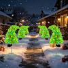 Durable ABS Stainless Steel Lights Solar Christmas Tree Garden Stake Lights, Outdoor IP65 Waterproof Crooked Lamp with Colorful Light for Creative