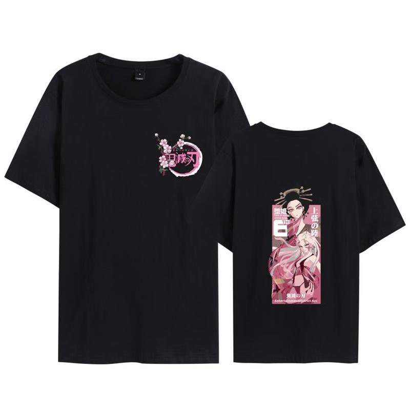 Хлопковая футболка оверсайз с принтом из аниме Клинок, рассекающий демонов, для мужчин и женщин, удобная, универсальная, уличная, Y2K, летний тренд, Харадзюку