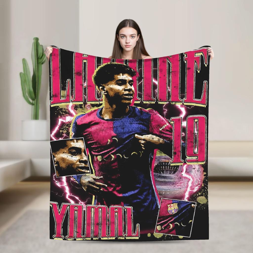 Ламин Ямаль  Одеяла  Туристические Фланелевое Пледное Одеяло Для Декора Дома Мягкий Дизайн Качественное Покрывало Идея Для Подарка