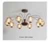 Mid-Century French Retro Chandelier: Walnut Wood Light for Living, Dining, and Bedroom