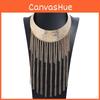 Fashionable Retro Multi Layer Tassel Design Women Metal Necklace For Trendy Casual Wear