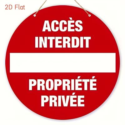 Высококачественная деревянная табличка Accs Interdit Proprit Prive Круглая деревянная вывеска Французская Не входить Частная собственность Печать Настенное искусство