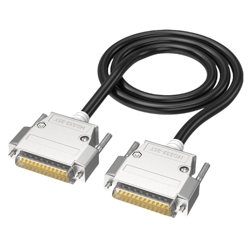 DB25 RS232 Удлинительный кабель Двойное экранирование 26AWG Параллельный порт Последовательный порт Кабель для передачи данных принтера Черный