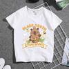 Capybaras Child Short Sleeve T-shirt Cute Cartoon Capibara Print Cotton Tops Girls Kawaii Summer Casual Tees Kids Birthday Gifts
