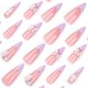 24 шт. французский фиолетовый маникюр 3D Aurora Bow Wearing Nail Летний новый ноготь повторяющийся накладной ноготь