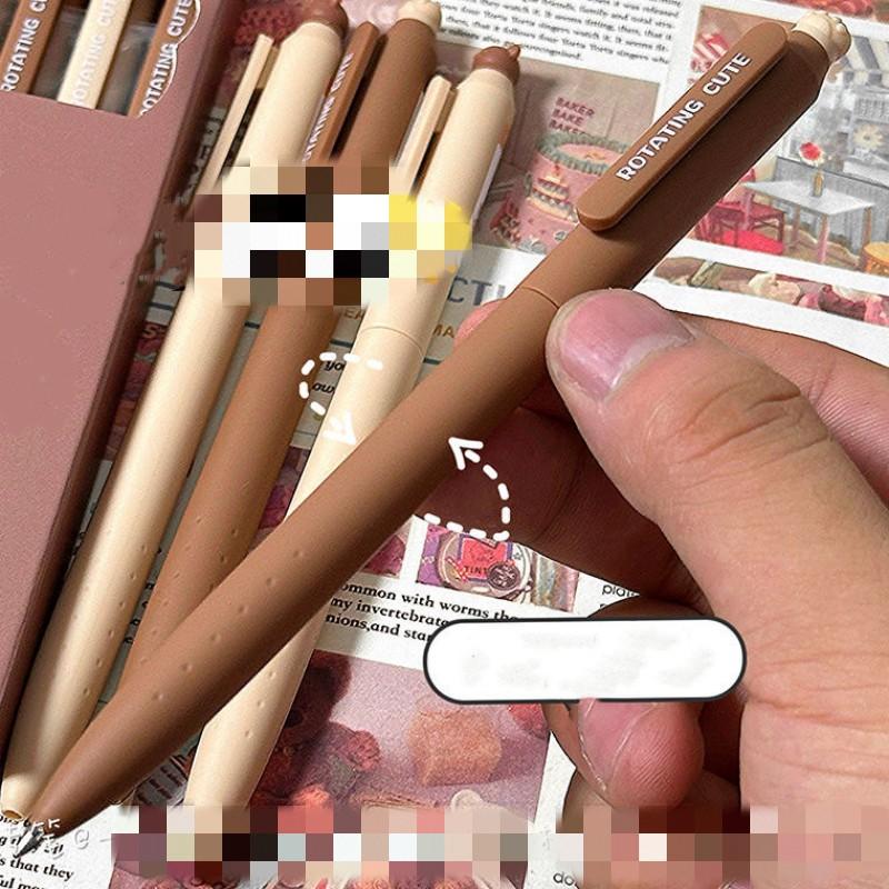 4pcs Cute Gel Pen Fashon American Styel Black 0.5mm Gel Pen Soft Pen Handle Pen Kawaii Stationery Pen Lovely Student Supplies