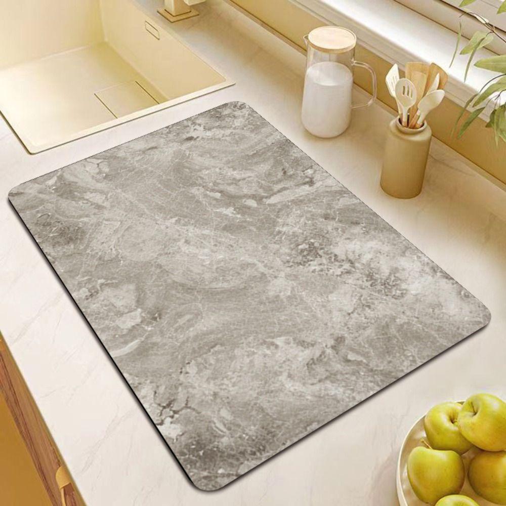Luxury Drain Pad Marble Grain Countertop Dry Mats Insulation Mat Dish Drying Mat  Table Decor