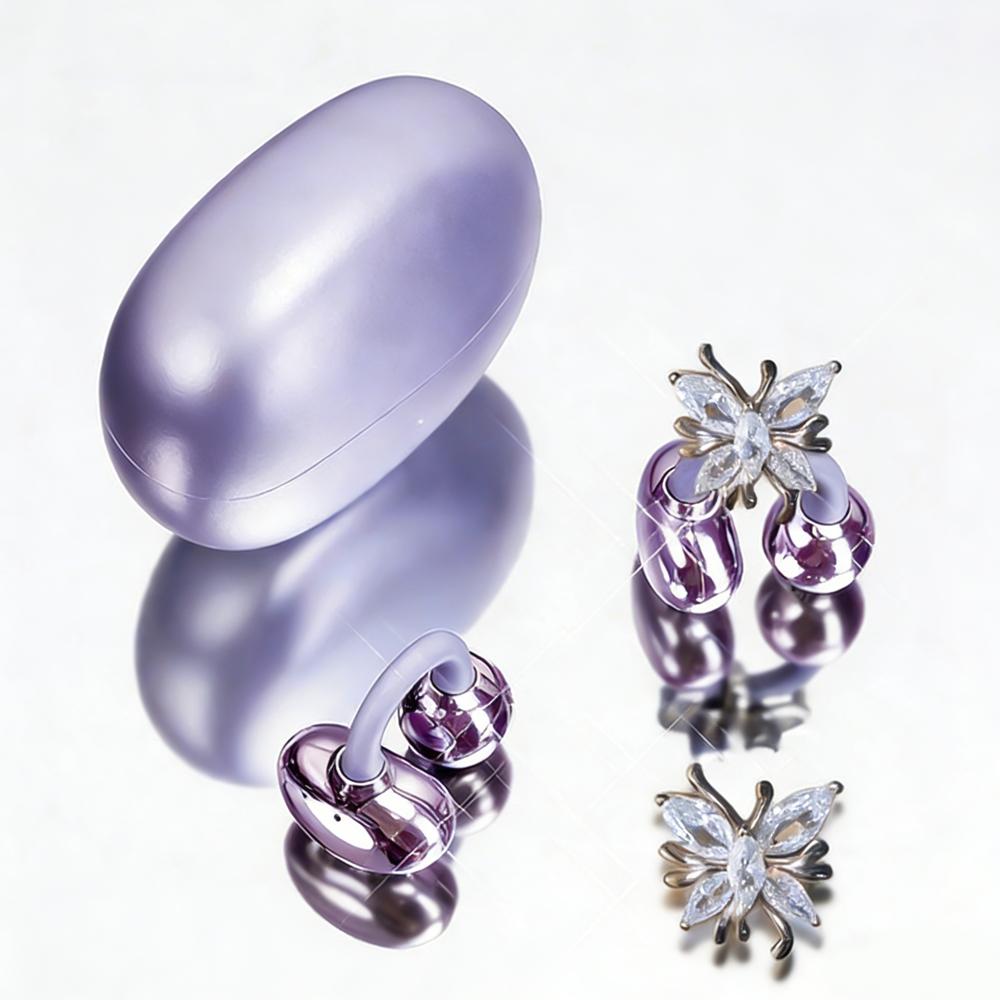 Беспроводные наушники-клипсы Bluetooth 5.6 с открытым ухом, стереонаушники-каффы в виде бабочки для спорта, активного отдыха, путешествий, модный подарок для женщин