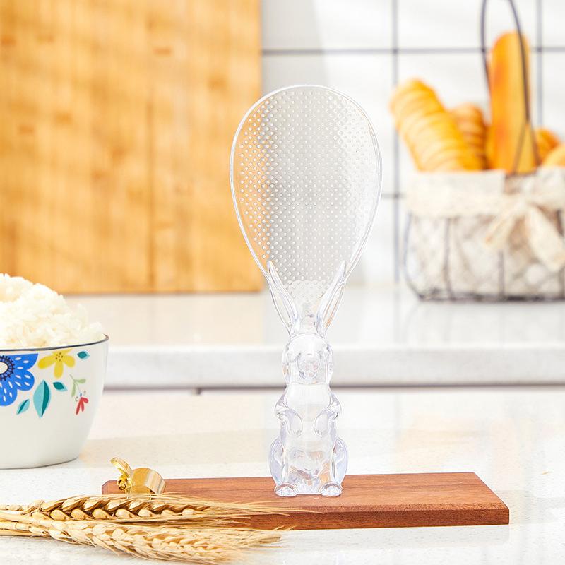 Reative Plastic Can Stand Up Rabbit Rice Spoon Transparent And Non Stick Rice Rice Spatula Kitchen Utensils