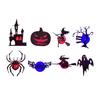 8/12Pcs Halloween LED Light Wall Sticker Hollow Spooky Bat Pumpkin Spider Night Light Holiday Party Home Office Wall Decoration Decal