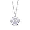 Подвеска для праха Мемориальная подвеска Мемориал для питомца Нержавеющая сталь Отпечаток лапы MEMPD201SV [Белый клевер]