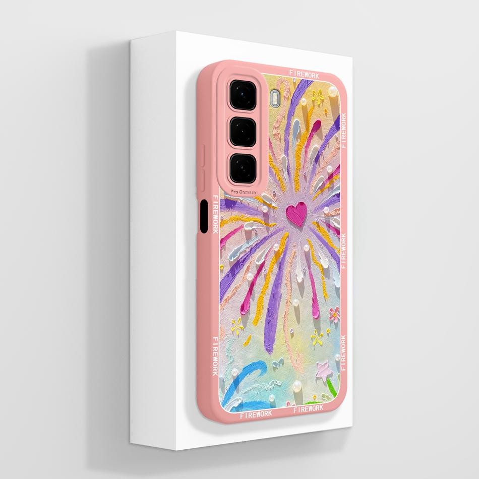 Чехол для Infinix Hot 50 Pro Plus 50i Милый Мультяшный Мягкий Жидкий Силикон Защита Камеры Чехол для Infinix Hot 50Pro+ 50 i