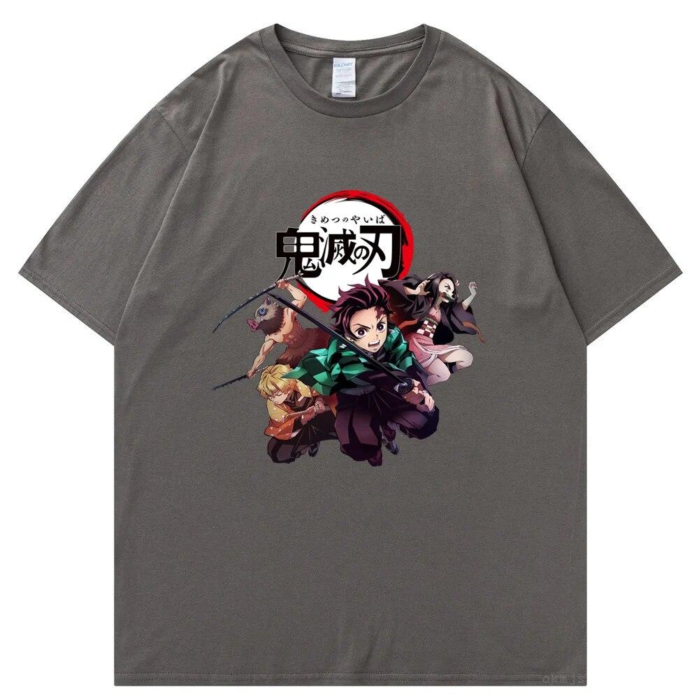 Футболка унисекс «Убийца демонов», футболки из 100% хлопка, футболка с аниме-принтом Rengoku Kyoujurou Nezuko Ninja, короткий топ Y2k, топы Harajuku