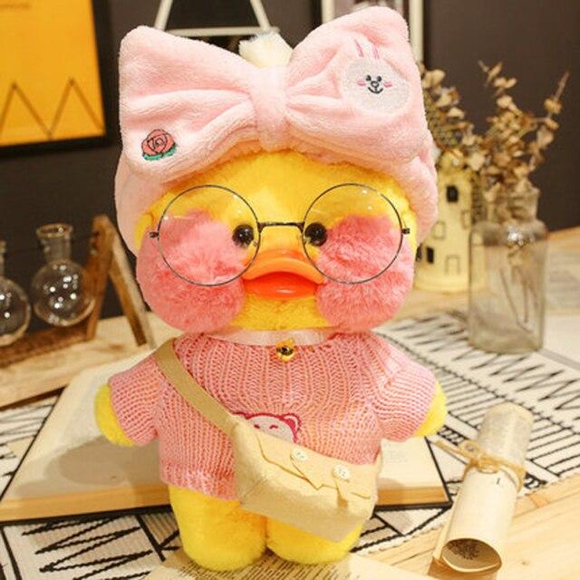 30cm Cute Plushie Lalafanfan Yellow Duck Stuffed Animals Soft Plush Toys For Girls Kids Kawaii Doll Birthday Christmas Gift
