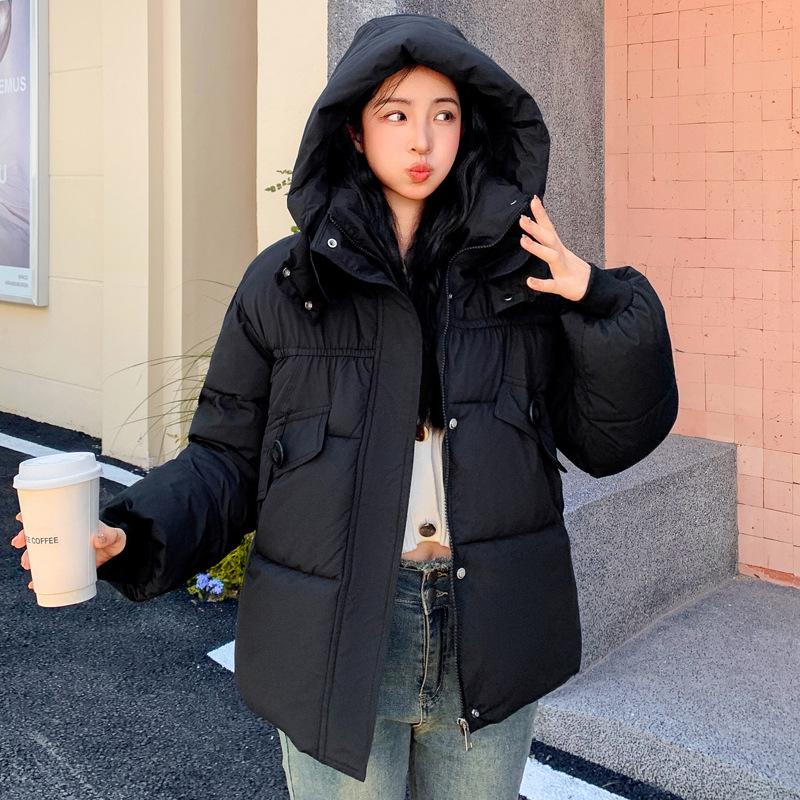 Женская осенне-зимняя куртка больших размеров с короткими рукавами, однотонная, с подкладкой, свободная, с отворотами, на молнии, с защитой от холода, для хлеба