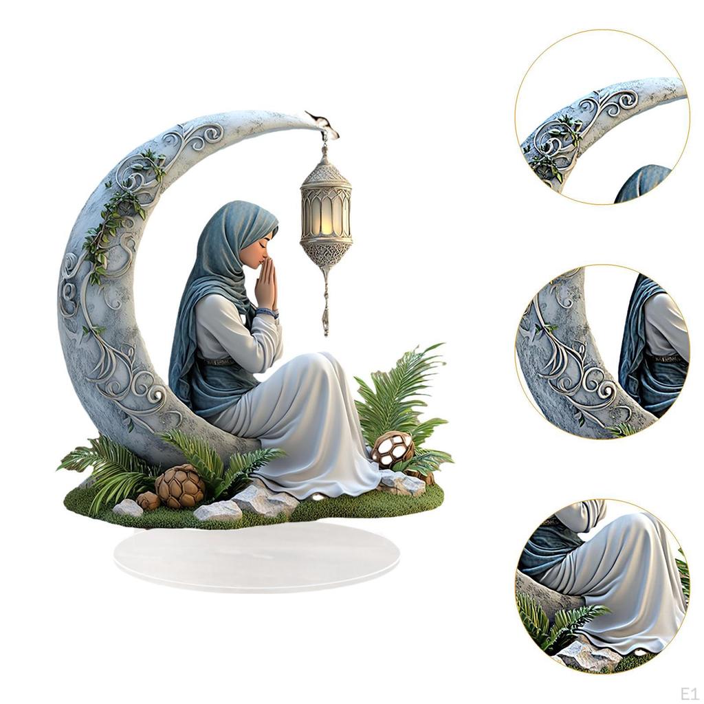 2D Flat Moon Acrylic Display Piece for Office And Home Decor