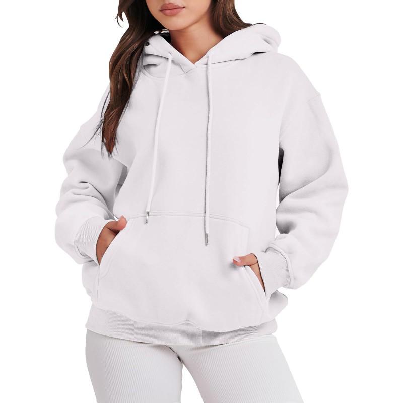 Womens Fleece Hoodie Thick Warm Printed Sweatshirt Casual Loose Fit Long Sleeve Hooded Top