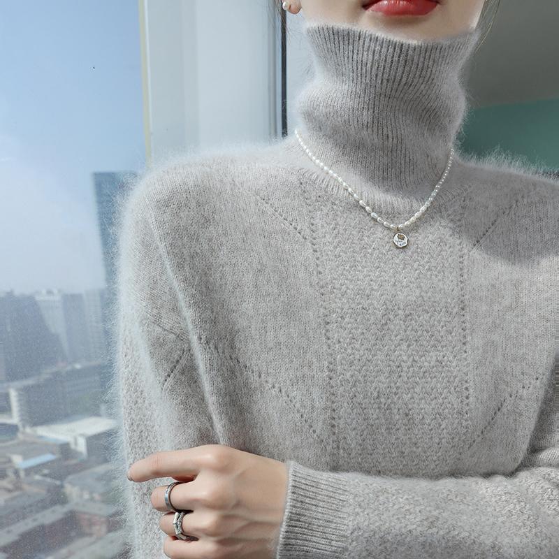 Женский кашемировый свитер Qinghe кашемир 30% кашемир 30% норка 30% шерсть 10% нейлон Женский осенне-зимний толстый кашемировый свитер мягкий и теплый