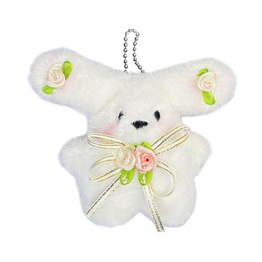 Милый плюшевый кулон-брелок в виде щенка, мультяшная фигурка собаки с большими ушами, украшение для рюкзака или сумки для ключей от машины