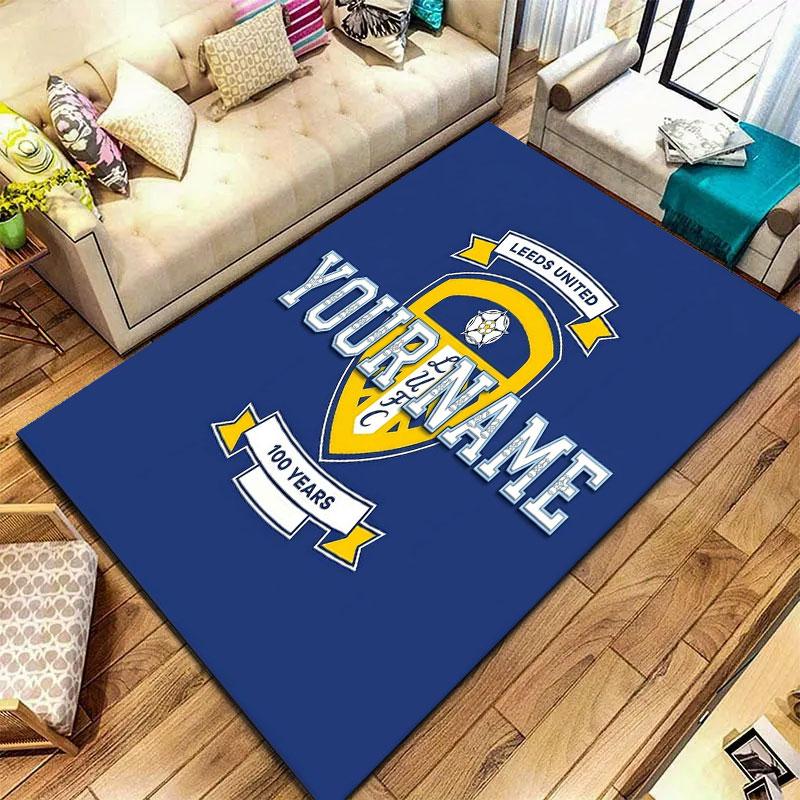 Leeds United Custom Name Carpet Rug for Living Room Bedroom Home Sofa Decoration,Kids play Non-slip Floor Mat