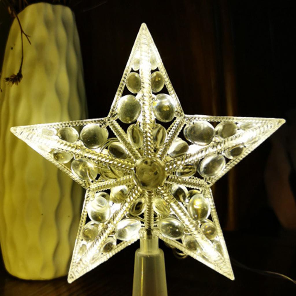 Новогодняя елочная верхушка в скандинавском стиле со светодиодной подсветкой, искусственные хрустальные бусины на батарейках, елочная сказочная лампа, украшение для вечеринки