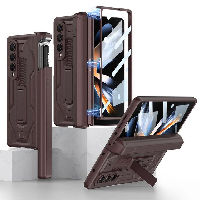 Магнитный складной чехол-слайдер для ручки Armor для Samsung Galaxy Z Fold 4 5g с подставкой, противоударный, с полной защитой от падений