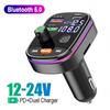 Bluetooth 5.0 беспроводной автомобильный комплект Fm модулятор универсальный Pd 20w автомобильное зарядное устройство прочный Fm передатчик автомобильные аксессуары двойной дисплей