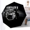 1 шт. Зонт-трость Nirvana Kurt Cobain, автоматическое открытие, ветрозащитный, компактный, для путешествий, подарок на День рождения, Рождество, для бизнеса 93093
