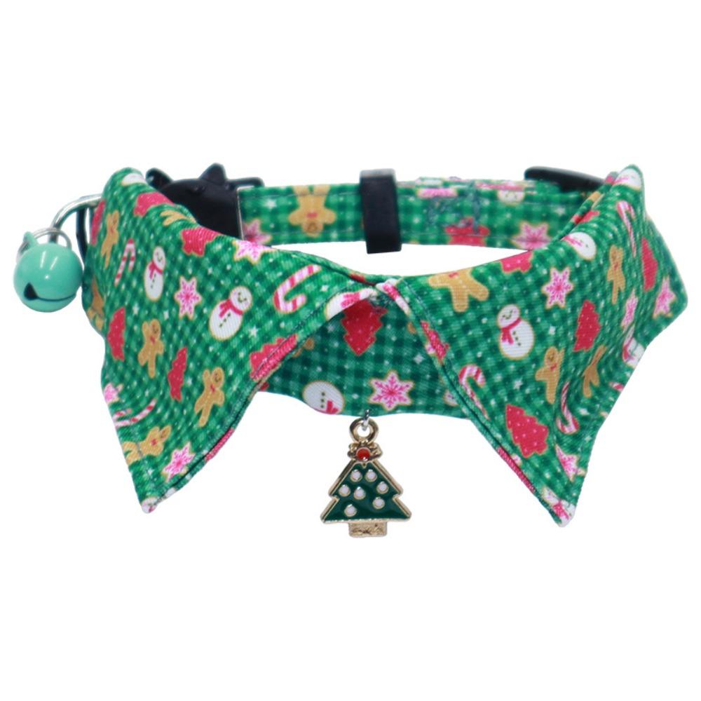 Милое рождественское ожерелье для котенка с колокольчиком 18-28см/7.09-11.02дюйма Рождественский галстук-бабочка для котенка Модный мягкий